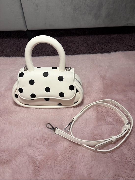 Melie Bianco Handbags - Melie Bianco polka dot top handle bag- Black and White